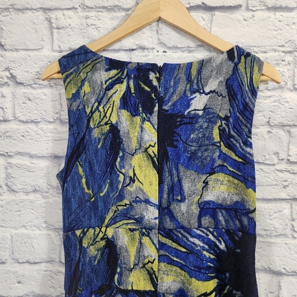 Adrianna Papell blue and yellow stretch mini dress - Picture 4 of 7